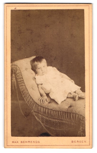 Photograph Max Behrends, Bergen, Little Girl Antonina Vanda Sukova, 1881