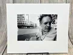 VTG 1980s Las Vegas B&W Photograph Four Queens Casino, Man Drinking A Beer