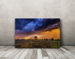 Storm photography print Iowa landscape wall art photo colorful sunset picture