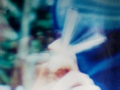 30″ X 40″ Blue art Photograph Of Rachael Blake lady smoking In Lantana