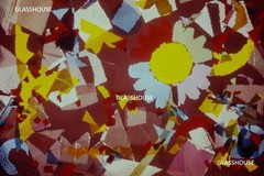 COLORFUL MIXED MEDIA ART WORK, 1960’s GLASS PHOTO SLIDE