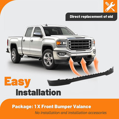 Front Lower Bumper Valance Panel Compatible with 2014-2015 GMC Sierra 1500 Repla