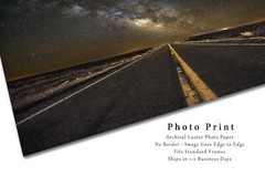 Night Sky Photography Print – Picture of Milky Way Over Road in Arizona