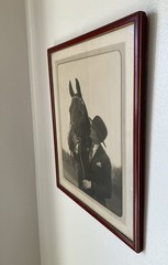 vintage LF Redman Detroit photograph large framed Horse Rider woman hat gloves