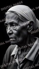 Digital Art Picture Image Photo Wallpaper Background Desktop AI Tired Old Woman
