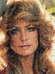 FARRAH FAWCETT 2014 photo mosaic cm. 31×42 poster with a lot of pics