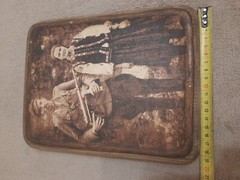 Wooden picture Ukrainian Insurgent Army (UPA). Levkas. Vintage photo. Hand made