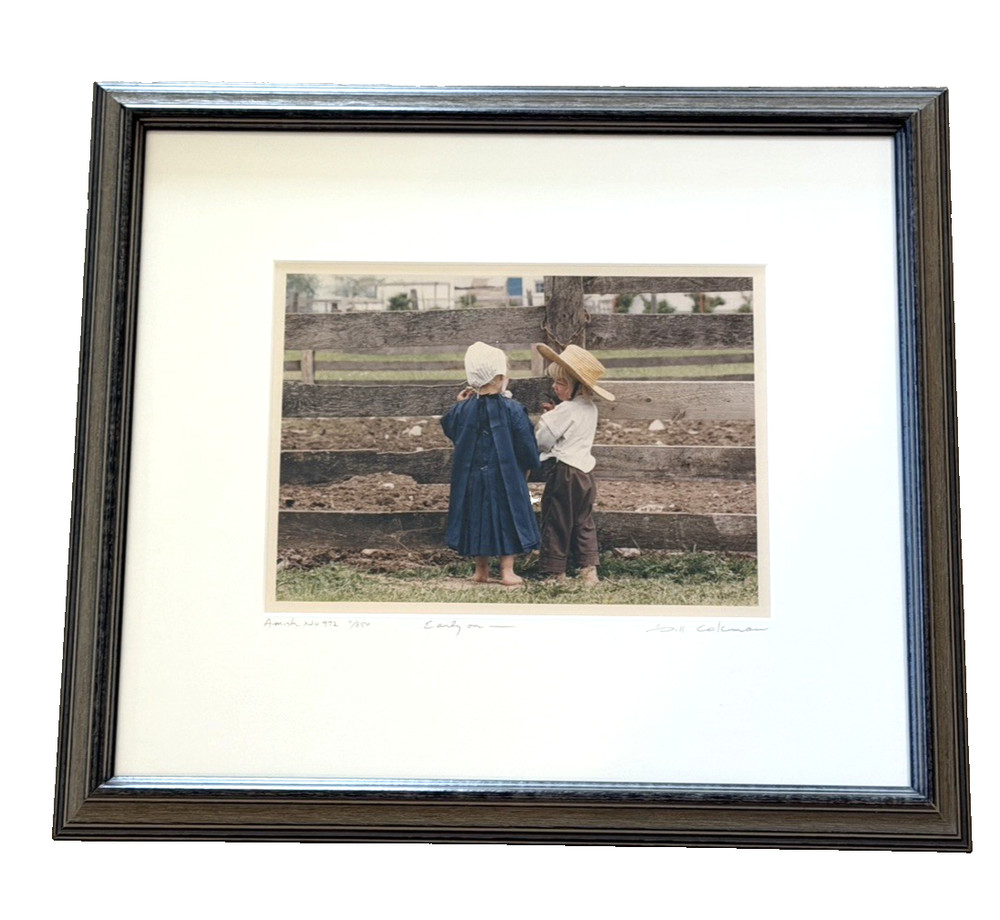 Bill Coleman Amish Photograph Early On No 972 Sharing 11/850 Signed 14” x 11”