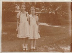 Vintage Photo Picture Pretty Girl Sisters with Long Pigtails 1933-B