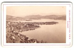 Photograph Alois Beer, Klagenfurt, view Pörtschach, view to the place with W