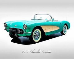 Classic Cars – 1957 Chevrolet Corvette in Cascade Green – Print