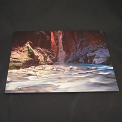 Zion National Park Narrows Photograph Signed David J. West on Aluminum 12″×12″