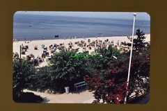 Dia Bansin Beach View from Hotel from 1962 GDR