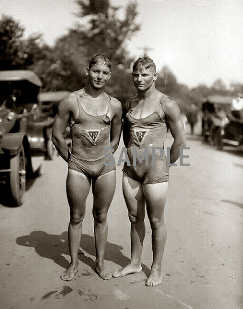 1920s Beach MUSCLE MEN Gay Interest Borderless 5×7 Photo