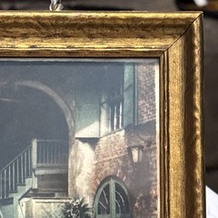 Old Brulatour Courtyard Tinted Photograph Delacroix Signed original frame 1930’s
