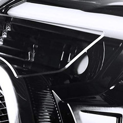 Jet Black LED Light Bar Projector Headlights Compatible with 2012-2015 Toyota Ta