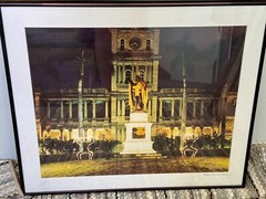 Framed Matted Photo of King Kamehameha With Ghost Warriors Hawaii Signed Sheer