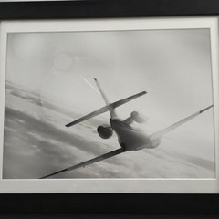 Framed B&W Photo Print Of Private Jet Luxury Real Estate Office 14″× 18″ READ⬇