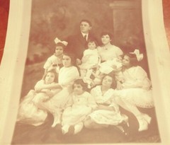 Antique 1916 Signed Photo Bachrach Studio Boston Family Portrait, 8-Girls! 12×10