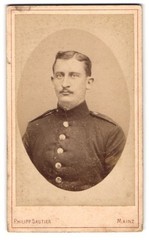 Photograph Philipp Sautier, Mainz, Gartenfeldstraße 15, soldier in uniform with H