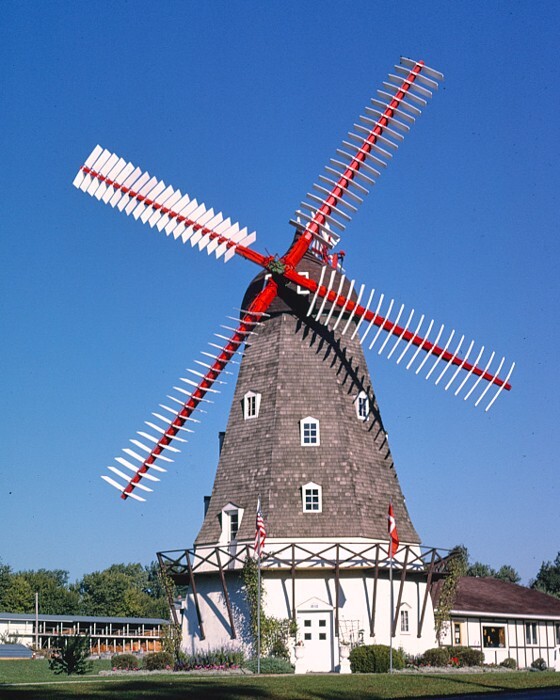 8×10 Vintage Danish Windmill, Iowa Welcome Center, Elk Horn, Iowa.