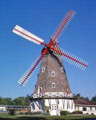 8×10 Vintage Danish Windmill, Iowa Welcome Center, Elk Horn, Iowa.