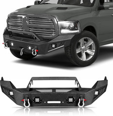 Off Road Front Bumper Fit for Ram 1500 2013-2018 | W/4 Lights, Winch Plate, Pre-