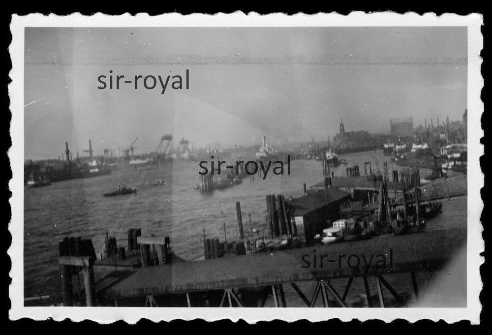 Hamburg 1930s Port Photo 9x6cm