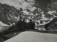 Vintage 1930s/40s Colorado Linen Backed Silver Gelatin Photo Isabelle Lake