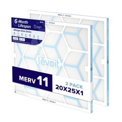 LEVOIT 20x25x1 Air Filter MERV 11, 6-Month Pleated Furnace Filters for Home A…