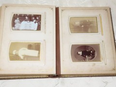 Antique Photo Album for Cabinet Cards, Family and Soldiers, c.1900