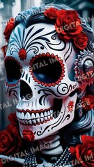 Digital Art Picture Image Photo Wallpaper Background Desktop AI Skull Halloween