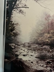 Gary Steinke Framed Photo Adirondack, Mtns New York Signed River In Fall 20 X 16