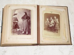 Antique Photo Album for Cabinet Cards, Family and Soldiers, c.1900