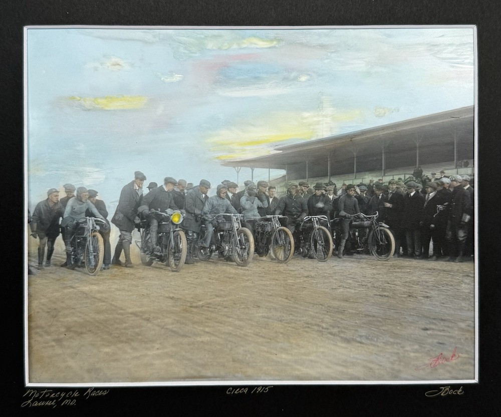 Colorized Photo Of Motorcycle Race In Laurel Maryland by Susan Bock