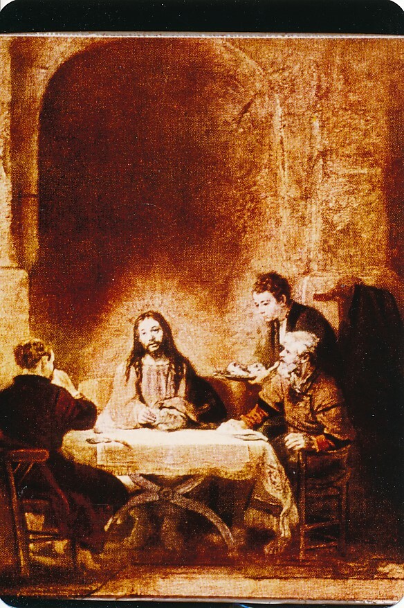 Old photo from 1979 saint painting approx. 10.1 x 14.9 cm W1256jd
