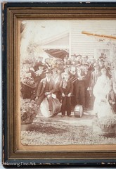 Antique Albumen Photograph of 19th Century Wedding with Band & Provenance