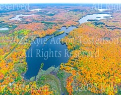 Rock Lake & Turtle Chain, Winchester, Wisc Vilas Co Aerial Photo. Frame Optional