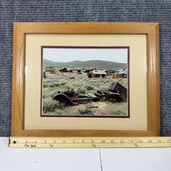 Pair Takao Wakida Framed Bodie CA Ghost Town Photographs Western Art 16×13