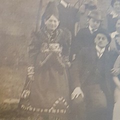 Photo Antique, Vintage, 1914, Group of People, Carnival?, Postcard Run, Excellent