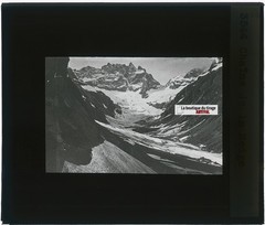 La Meije Mountain Chain, Photo Glass Plate, Black & White, Positive 8.5×10 Cm