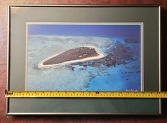 Framed Aerial Island Ocean Print Craig Lamotte Great Barrier Reef Coastal Art