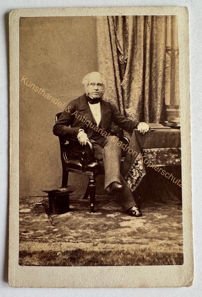 Orig CDV Photo Tirage 1860 London Camille Silvy Lord Palmerston Henry John Temple