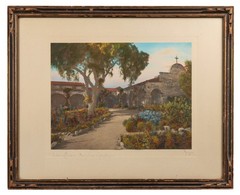 Charles Sawyer (1868-1954) c.1920’s Large Hand Tinted Photo, San Juan Capistrano