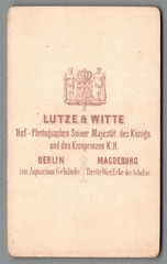 CDV photo girl sailor dress Berlin Magdeburg around 1885 Lutze & Witte (c2233)