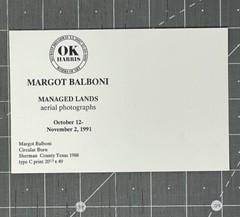 Margot Balboni Art Show Announcement Card 1991 Managed Lands Aerial Photographs