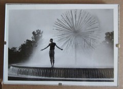 Vintage Gay Interest 5 x 7 Real Photo- Framed- Man- Water Fountian- Starburst