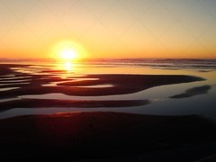 Digital Image Picture Photo Wallpaper: Ocean Beach Sunset At Low Tide