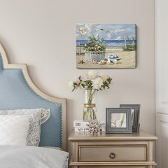 ARTZON Beach Wall Art Decor – Coastal Blue Ocean Seascape Canvas Print, Bi