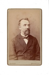 CDV Photo Man Portrait with Dedication – Bruxelles Brussels / Gand Gent 1882